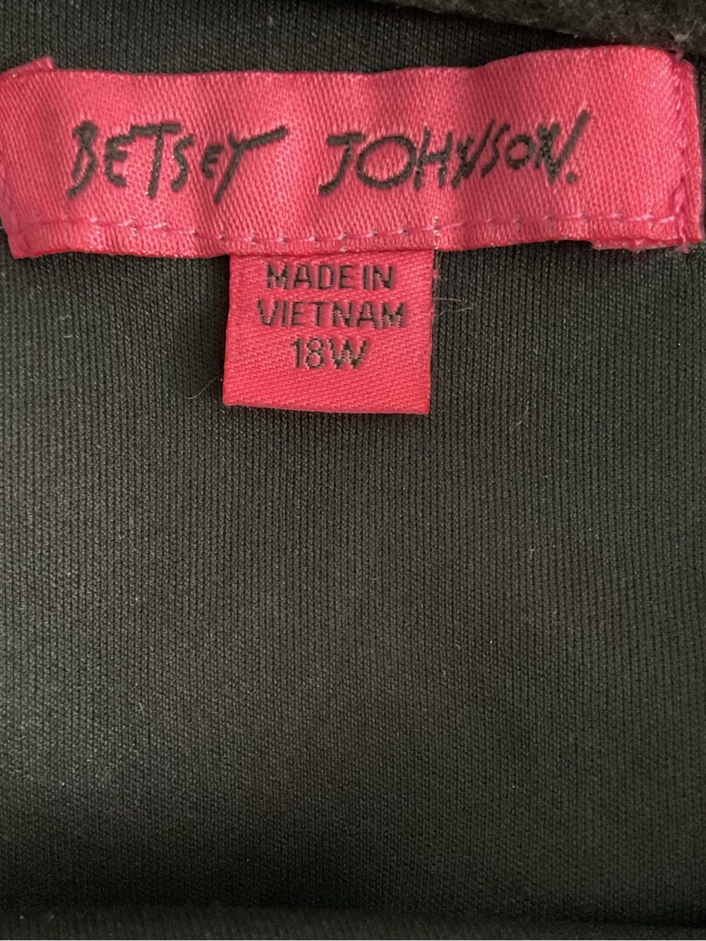 NWOT Betsey Johnson Black Midi Dress w/ Hot Pink Floral Print P:22” L:40” - Picture 6 of 6